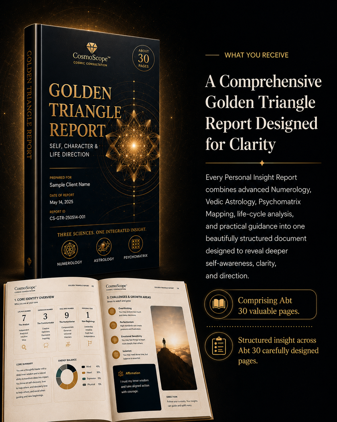 CosmoScope Golden Triangle Report booklet preview